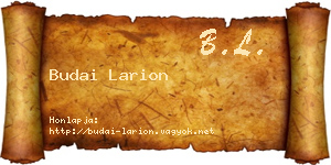 Budai Larion névjegykártya